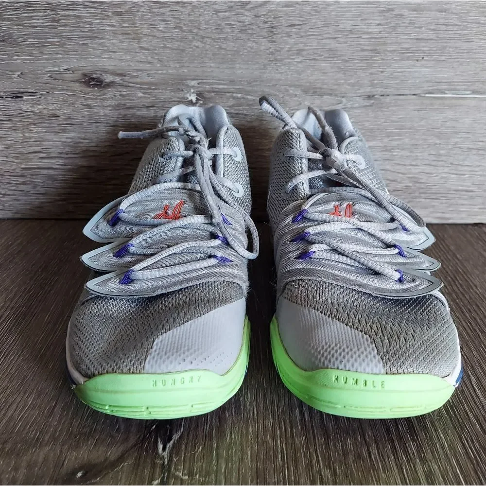 Nike Kyrie 5 PS Irving Wolf Grey Lime Kid Shoes Sneakers Size 2Y